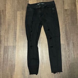 Old navy black ripped jeans size 10